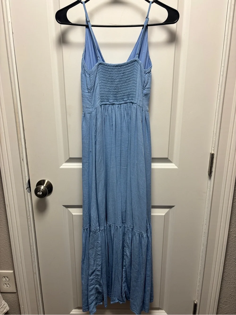 Abercrombie & Fitch Light Blue Button-Front Maxi Dress
